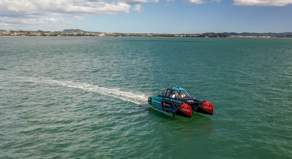 Emirates Team New Zealand's New Hydrogen-Powered Foiling Chase Boat