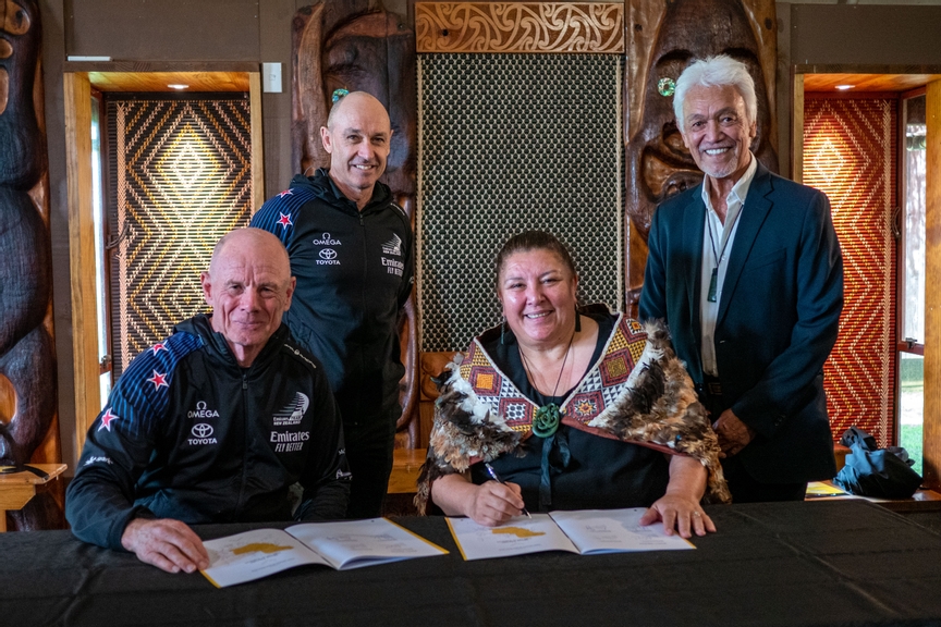 Emirates Team New Zealand were welcomed onto the NgÄti WhÄtua Å?rÄkei Marae today in a signing ceremony of the official Kotuitanga which represents an ongoing partnership between both organisations