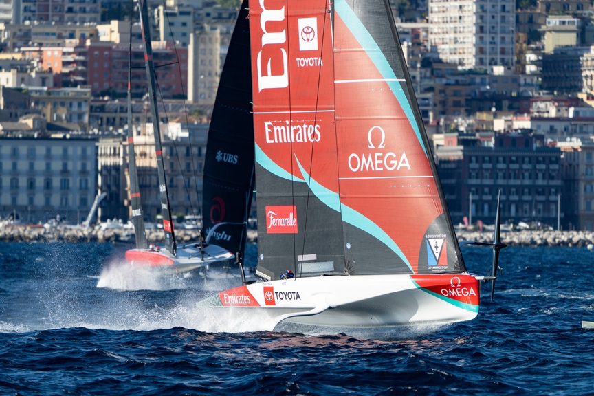 Emirates Team New Zealand Battles Back on Dramatic Opening Day in Naples